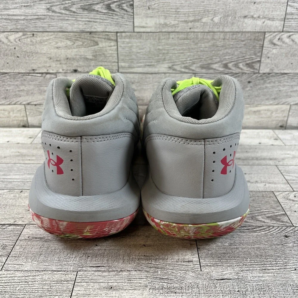 Under Armour Jet 21 3024794-106 Gray Green‎ Pink Athletic Shoes Youth Size 7Y